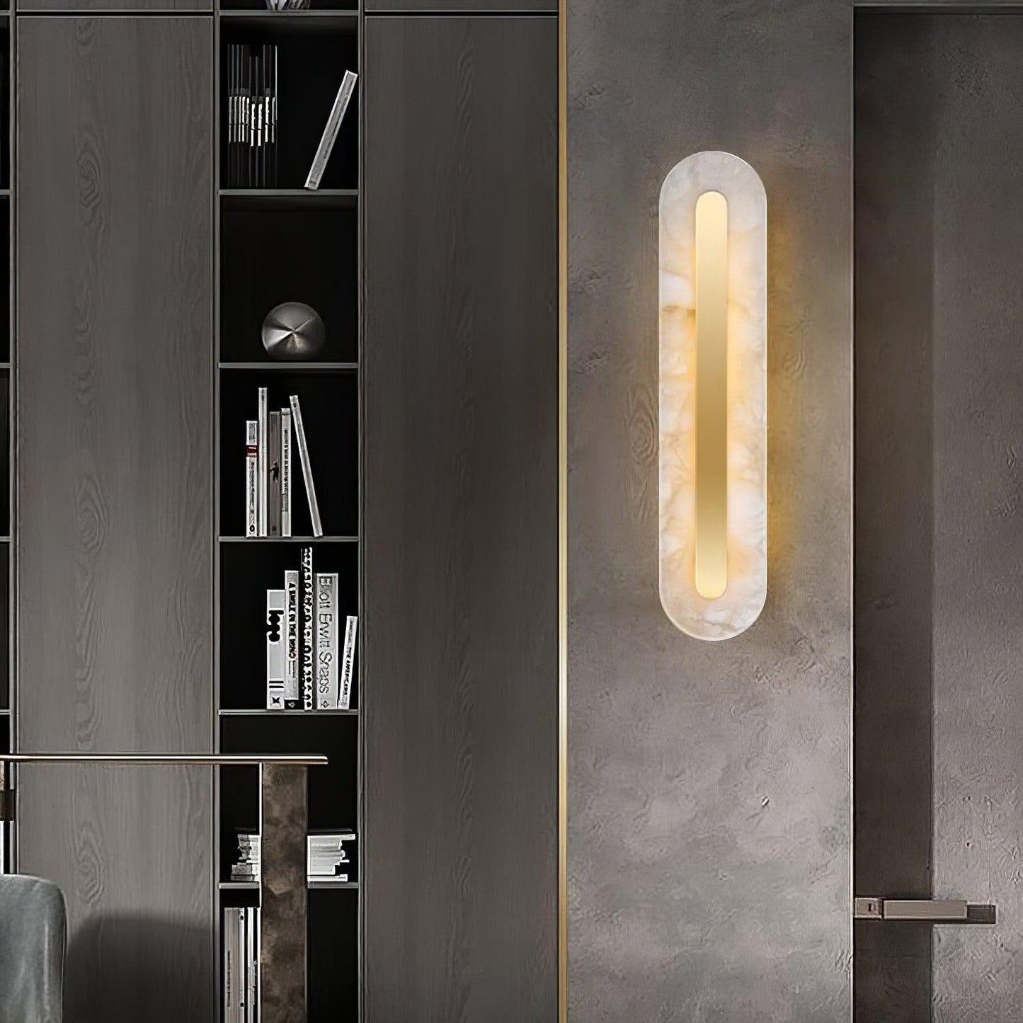 Alabaster Wall Sconce | Brass & Alabaster | Set of 2