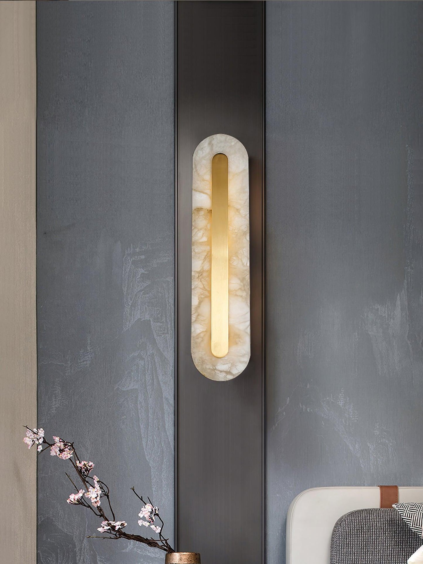 Alabaster Wall Sconce | Brass & Alabaster | Set of 2
