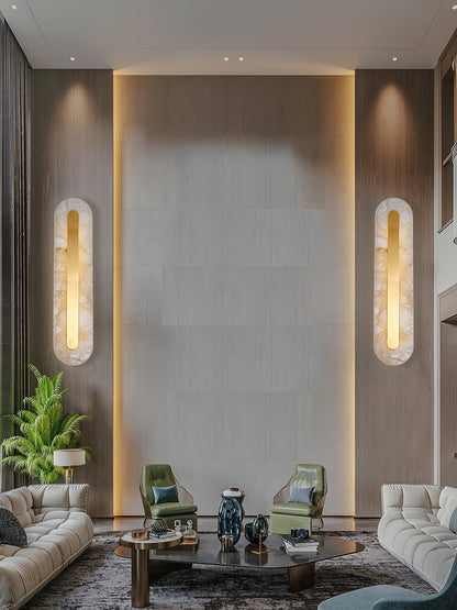 Alabaster Wall Sconce | Brass & Alabaster | Set of 2