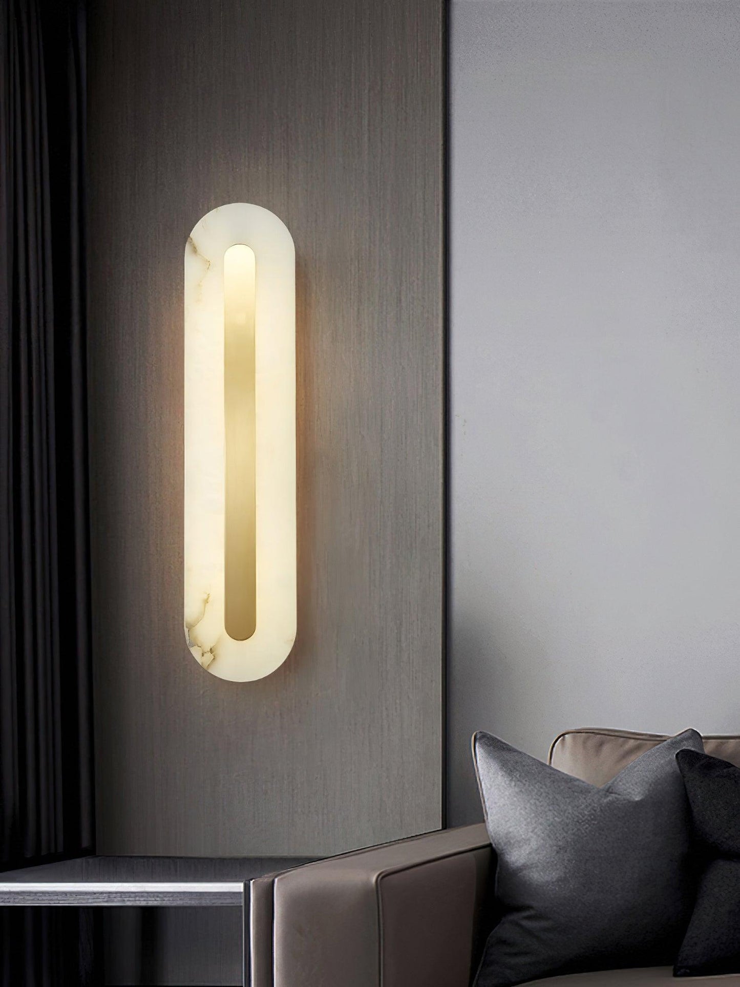 Alabaster Wall Sconce | Brass & Alabaster | Set of 2