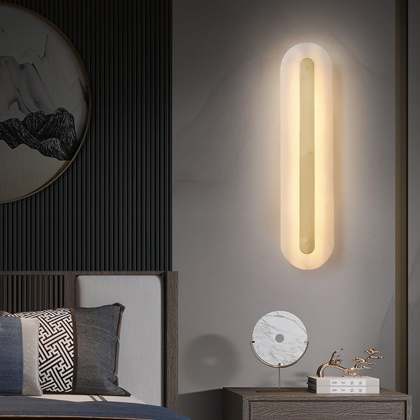 Alabaster Wall Sconce | Brass & Alabaster | Set of 2