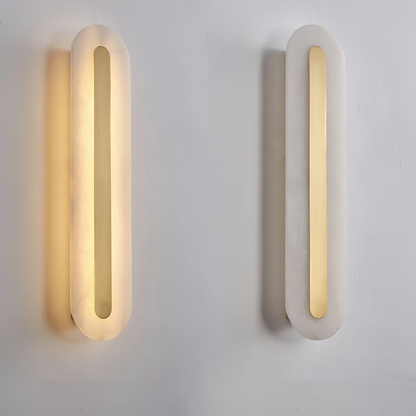 Alabaster Wall Sconce | Brass & Alabaster | Set of 2