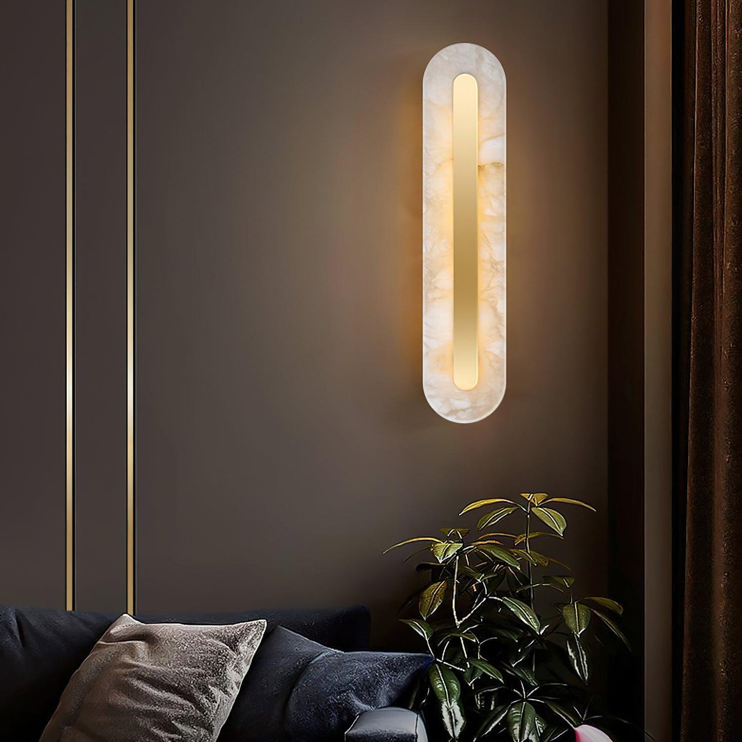 Alabaster Wall Sconce | Brass & Alabaster | Set of 2