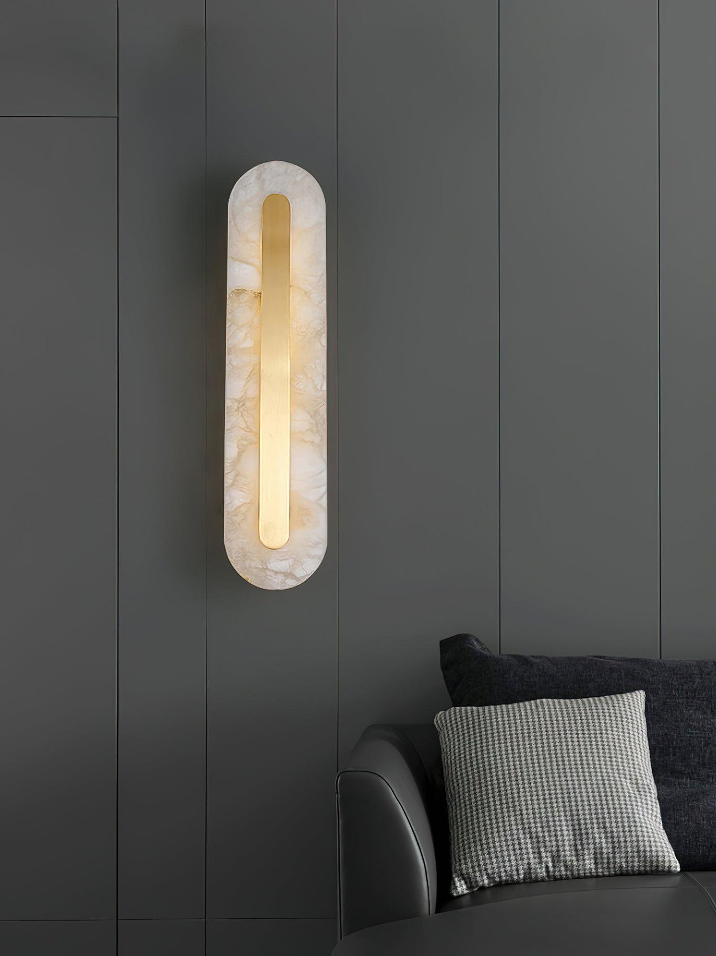 Alabaster Wall Sconce | Brass & Alabaster | Set of 2