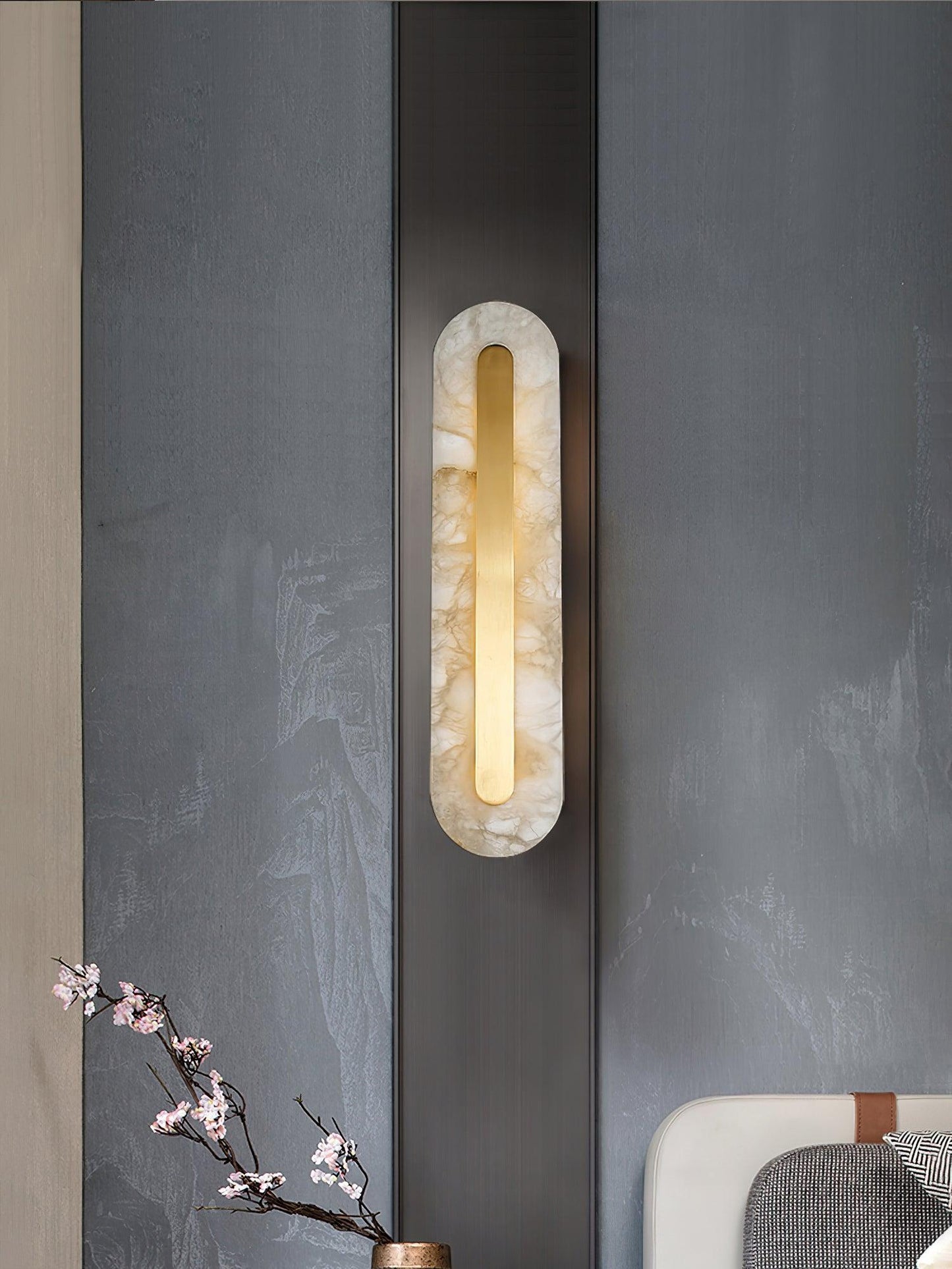 Alabaster Wall Sconce | Brass & Alabaster | Set of 2