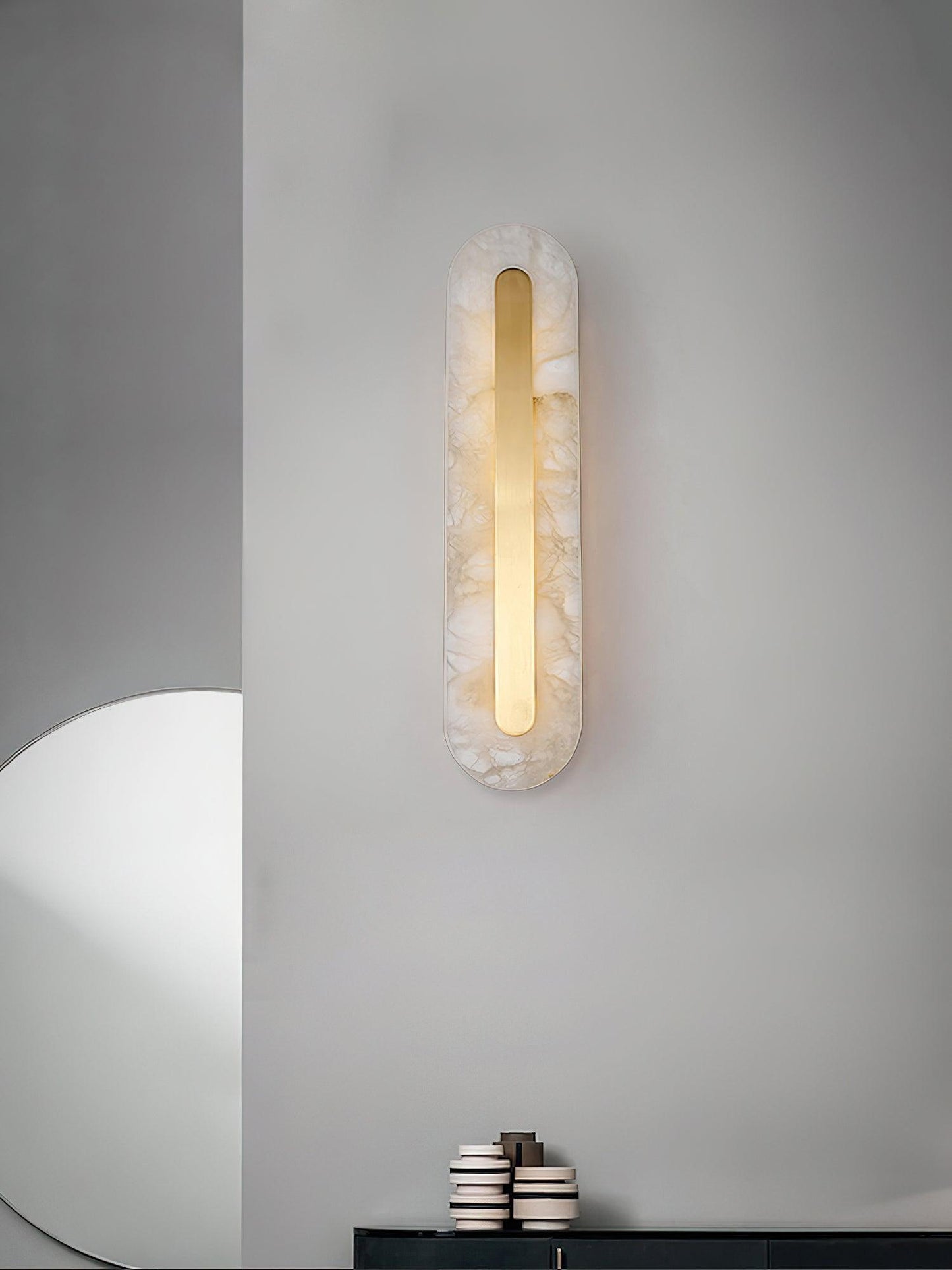 Alabaster Wall Sconce | Brass & Alabaster | Set of 2