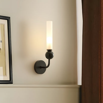 Marble Vertical Wall Lamp | Brass & Acrylic | Black, White, Green Marble