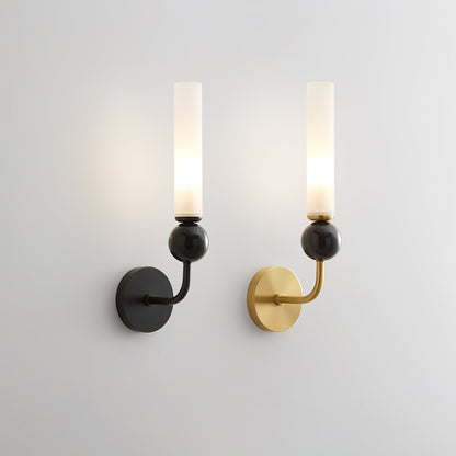 Marble Vertical Wall Lamp | Brass & Acrylic | Black, White, Green Marble