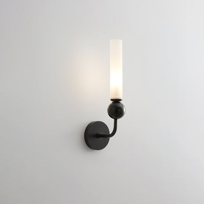 Marble Vertical Wall Lamp | Brass & Acrylic | Black, White, Green Marble