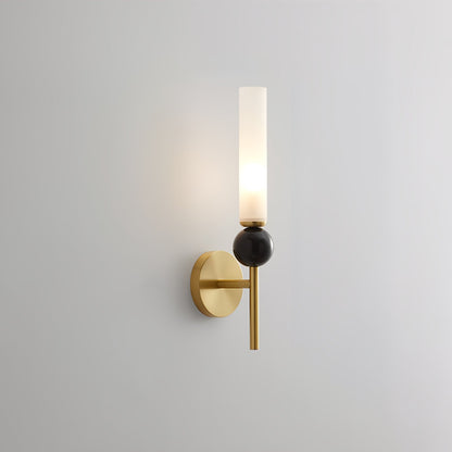 Marble Vertical Wall Lamp | Brass & Acrylic | Black, White, Green Marble