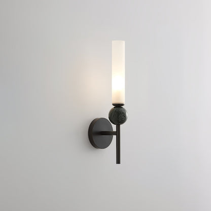 Marble Vertical Wall Lamp | Brass & Acrylic | Black, White, Green Marble