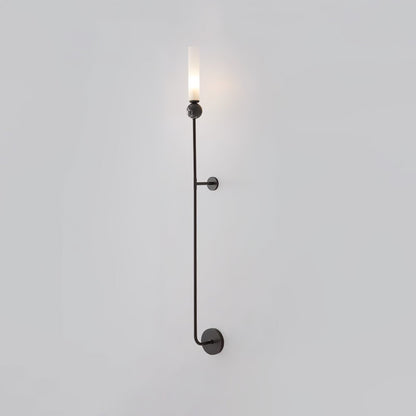 Marble Vertical Wall Lamp | Brass & Acrylic | Black, White, Green Marble