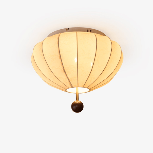 Marceline Ceiling Light | Wood & Fabric | Beige