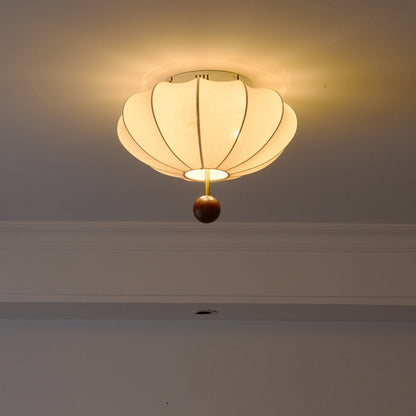 Marceline Ceiling Light | Wood & Fabric | Beige