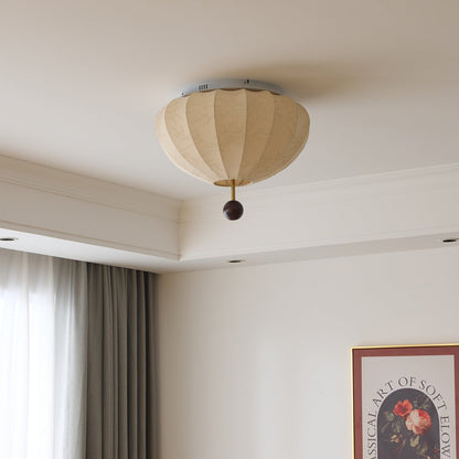 Marceline Ceiling Light | Wood & Fabric | Beige