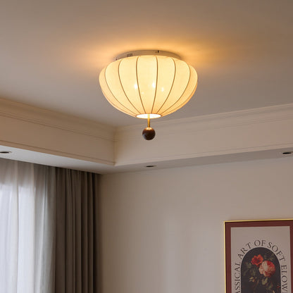 Marceline Ceiling Light | Wood & Fabric | Beige