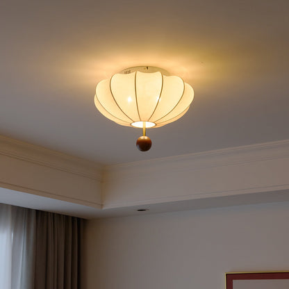 Marceline Ceiling Light | Wood & Fabric | Beige