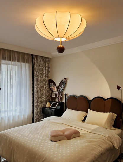 Marceline Ceiling Light | Wood & Fabric | Beige
