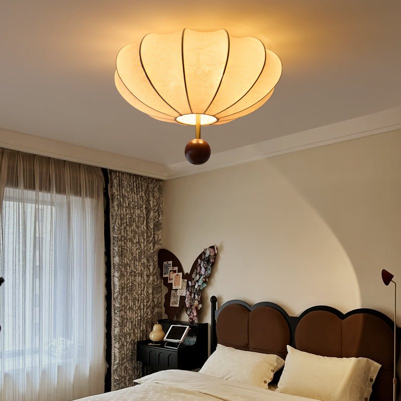 Marceline Ceiling Light | Wood & Fabric | Beige