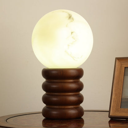 Marcus Table Lamp | Wood, Acrylic, Metal | Walnut Color
