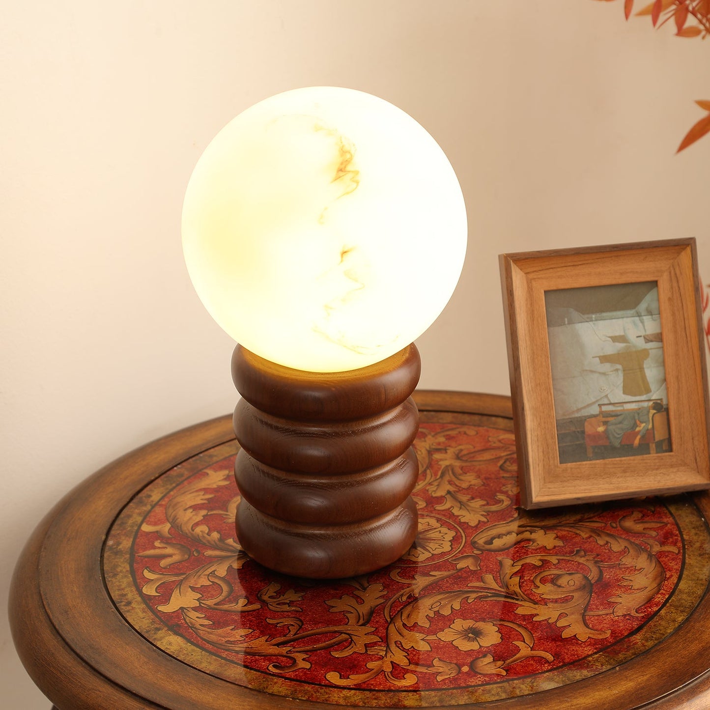 Marcus Table Lamp | Wood, Acrylic, Metal | Walnut Color