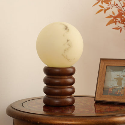 Marcus Table Lamp | Wood, Acrylic, Metal | Walnut Color
