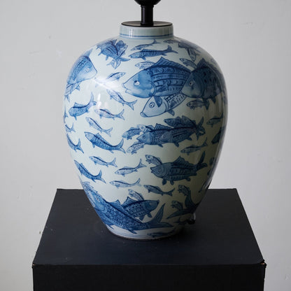 Marina Table Lamp | Porcelain Base | Blue and White