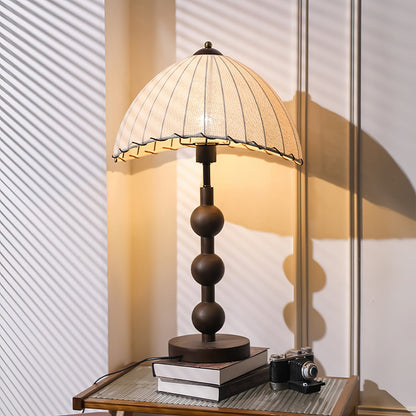 Maris Table Lamp | Wood & Fabric | Walnut & White