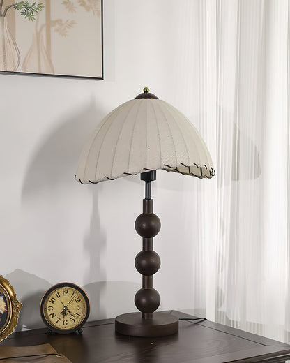 Maris Table Lamp | Wood & Fabric | Walnut & White