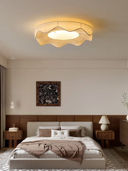 Marisca Ceiling Light | Fabric & Metal | Beige Shade