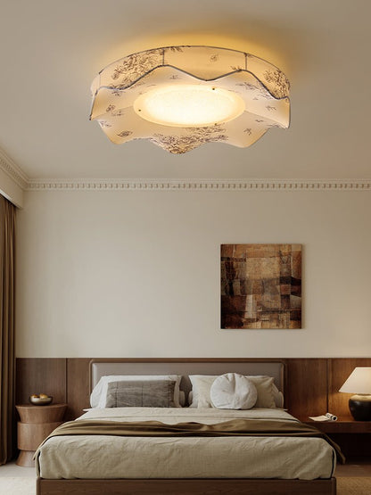 Marisca Ceiling Light | Fabric & Metal | Beige Shade