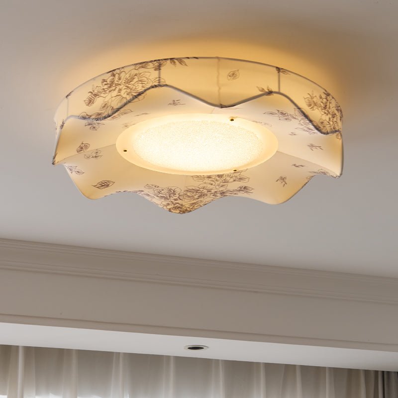 Marisca Ceiling Light | Fabric & Metal | Beige Shade