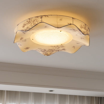 Marisca Ceiling Light | Fabric & Metal | Beige Shade