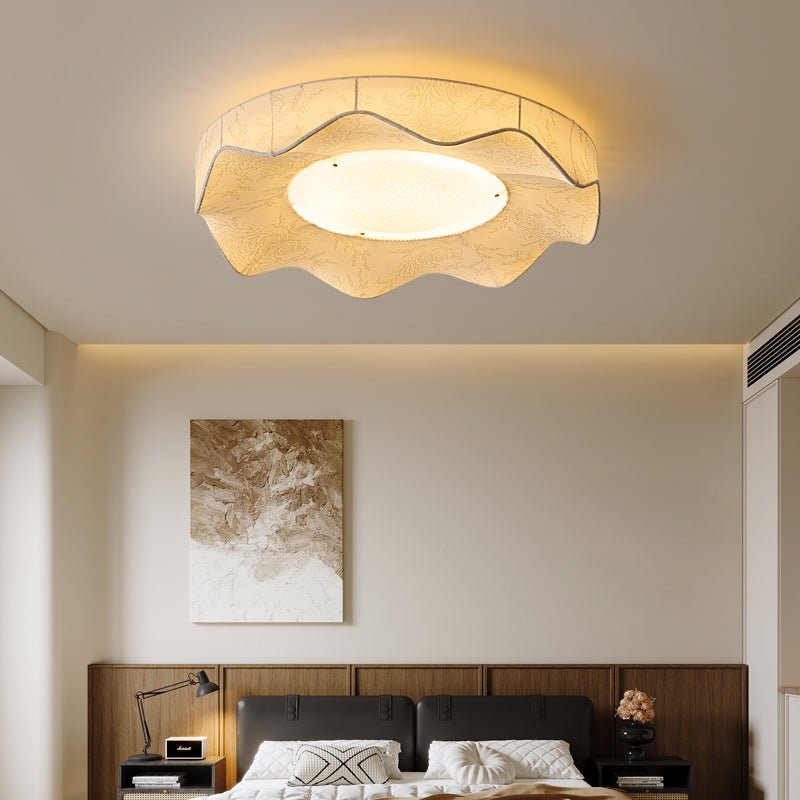 Marisca Ceiling Light | Fabric & Metal | Beige Shade