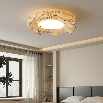 Marisca Ceiling Light | Fabric & Metal | Beige Shade