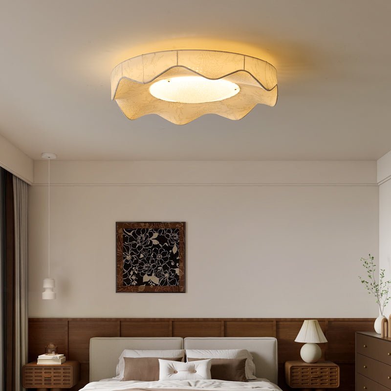 Marisca Ceiling Light | Fabric & Metal | Beige Shade