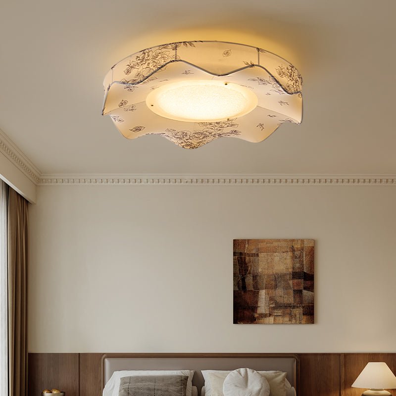 Marisca Ceiling Light | Fabric & Metal | Beige Shade