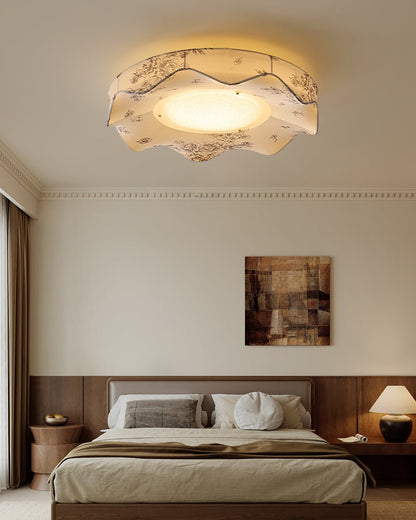 Marisca Ceiling Light | Fabric & Metal | Beige Shade