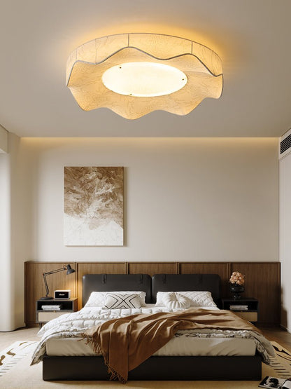 Marisca Ceiling Light | Fabric & Metal | Beige Shade