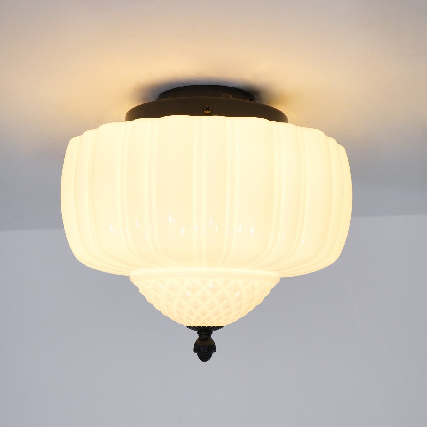 Marlo Ceiling Light | Metal & Glass | Black & White