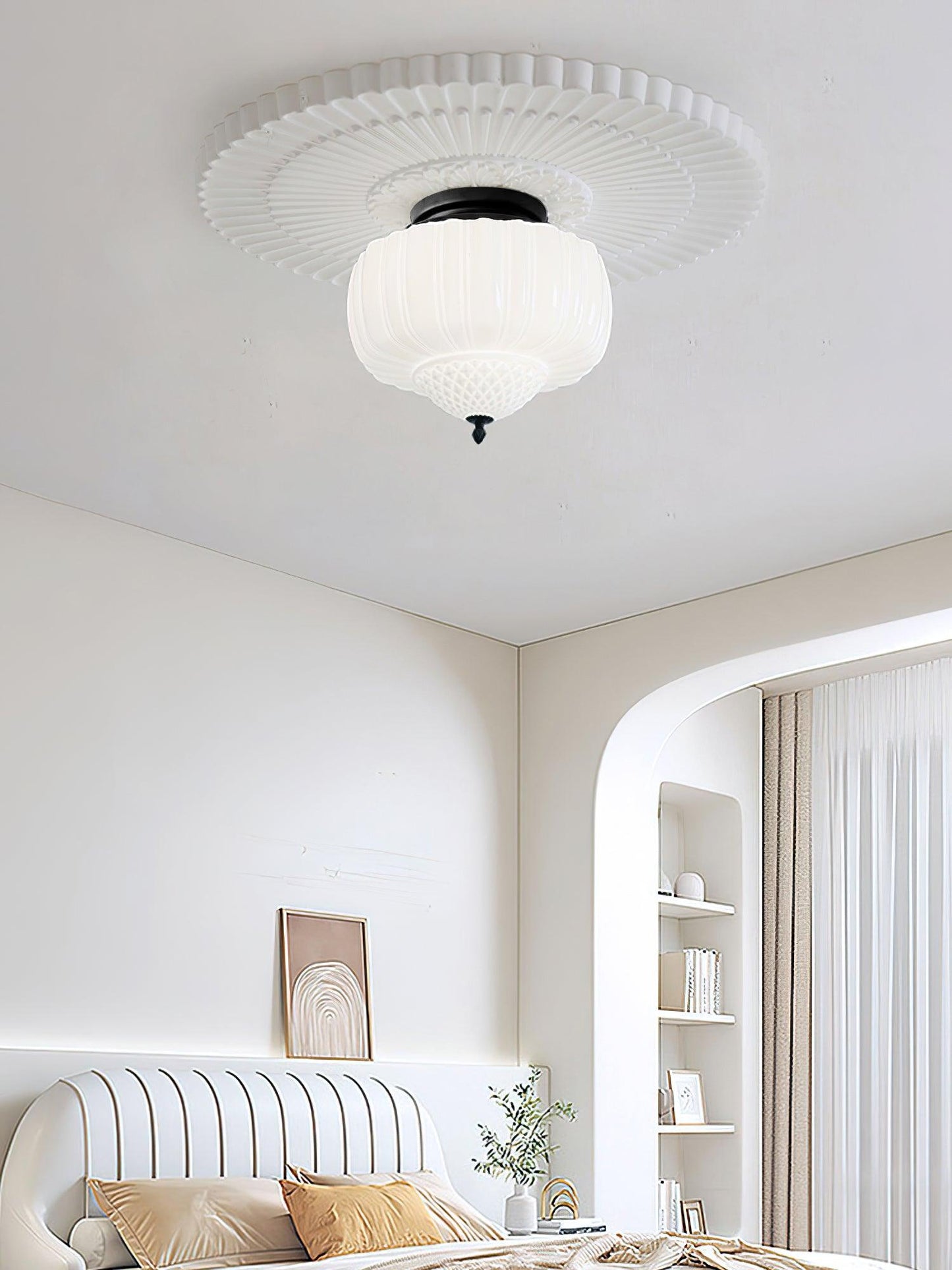 Marlo Ceiling Light | Metal & Glass | Black & White