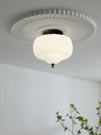 Marlo Ceiling Light | Metal & Glass | Black & White