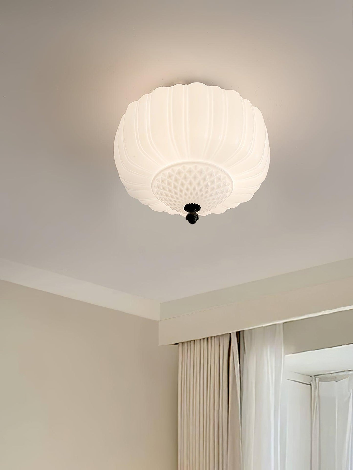 Marlo Ceiling Light | Metal & Glass | Black & White