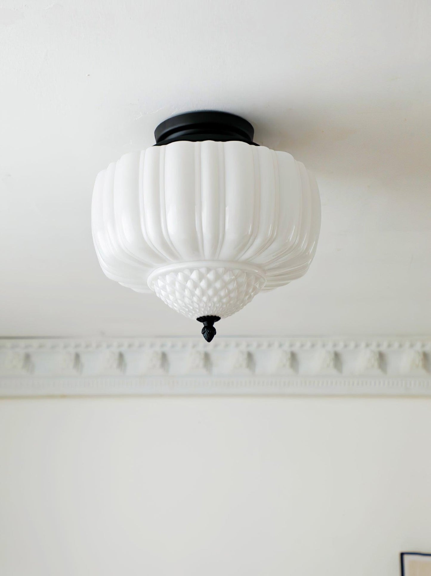 Marlo Ceiling Light | Metal & Glass | Black & White