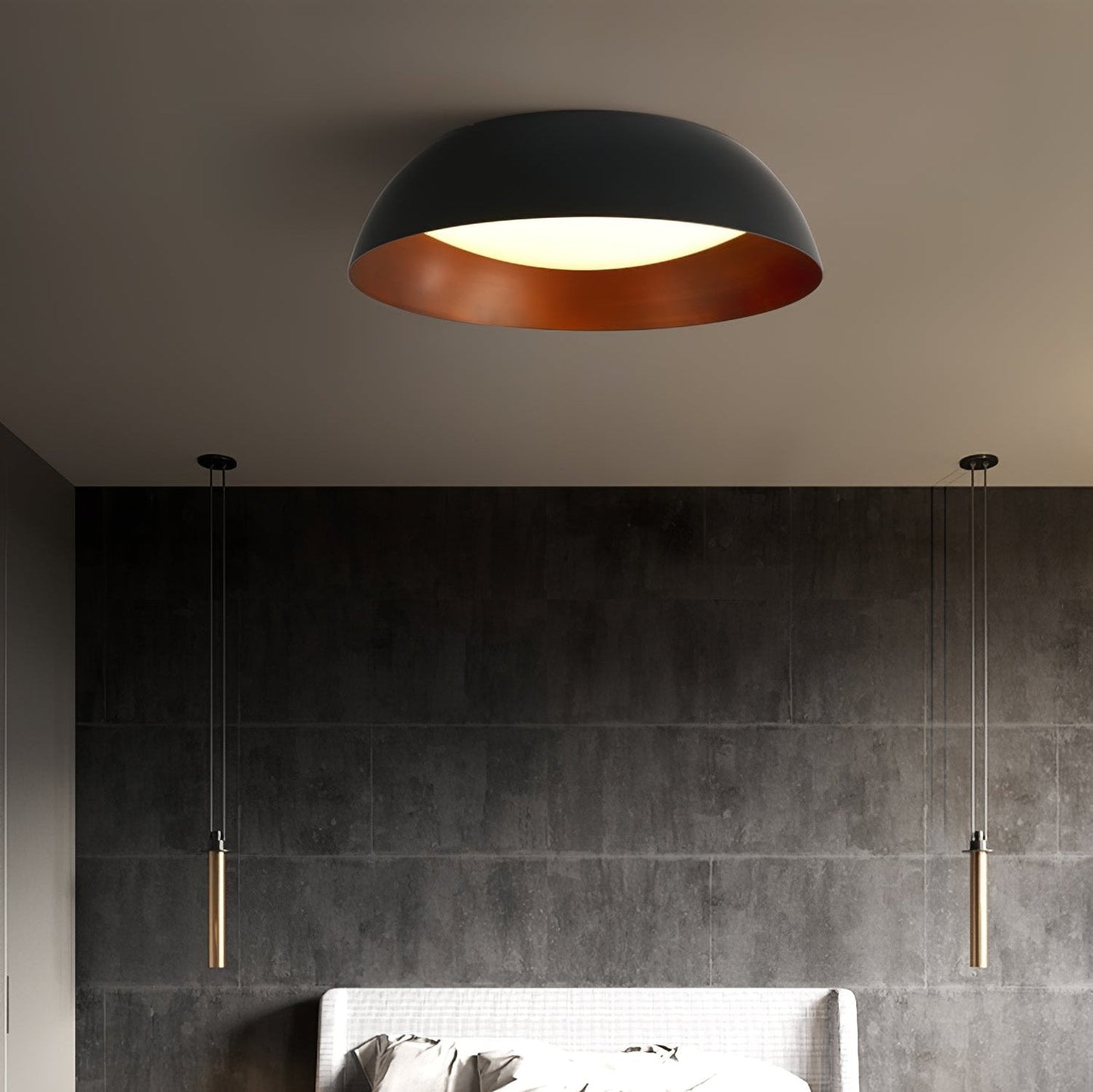 Marlow Shadow Ceiling Lamp | Metal & Acrylic | Black or White