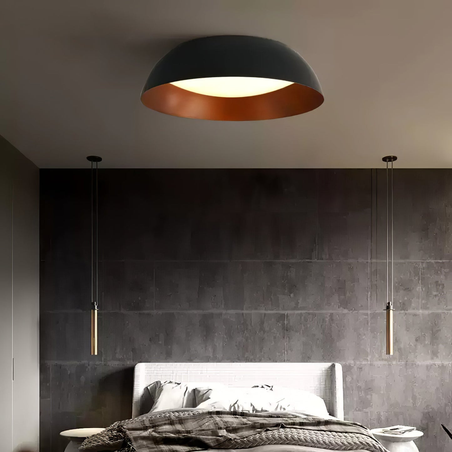 Marlow Shadow Ceiling Lamp | Metal & Acrylic | Black or White