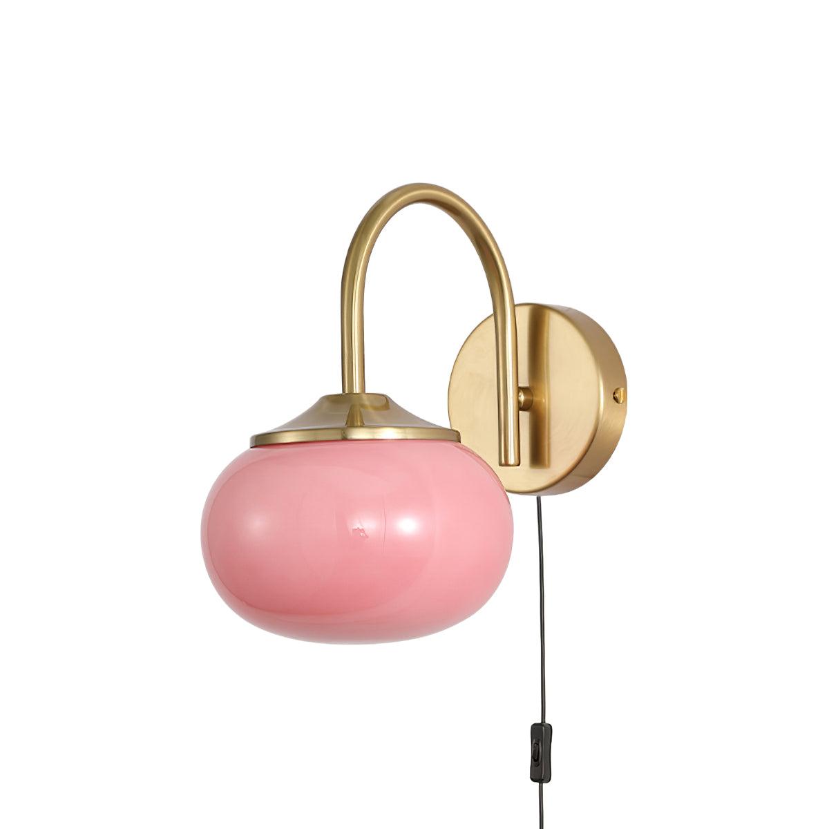 Marshmallow Wall Sconce | Copper & Pink Glass | Set of 2