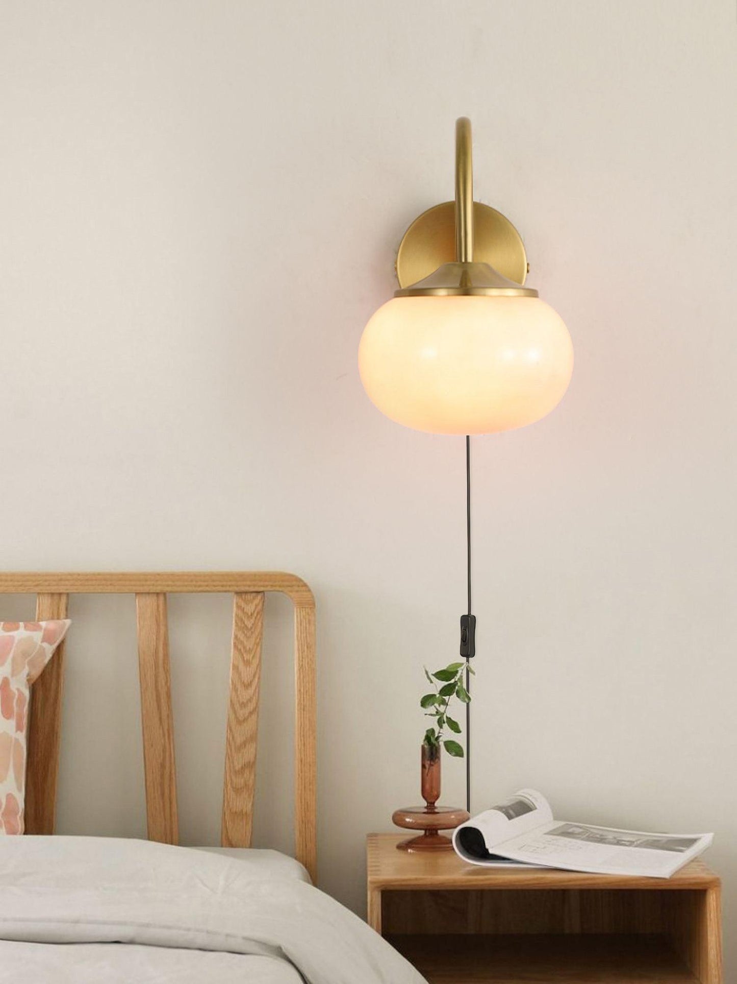 Marshmallow Wall Sconce | Copper & Pink Glass | Set of 2