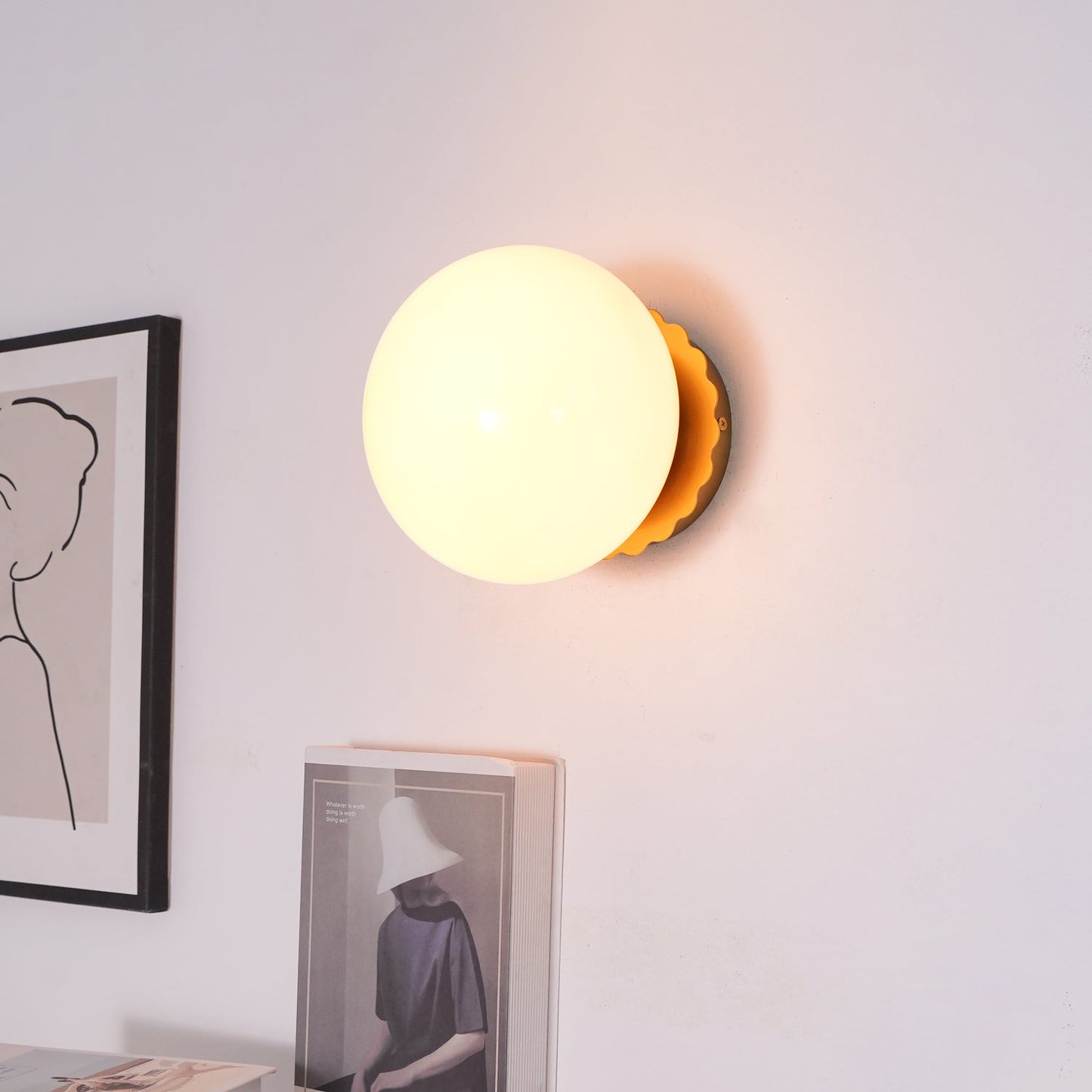 Marshmallow Wall Sconce | Metal & Pink Glass | 20cm Diameter