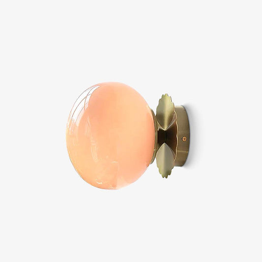 Marshmallow Wall Sconce | Metal & Pink Glass | 20cm Diameter